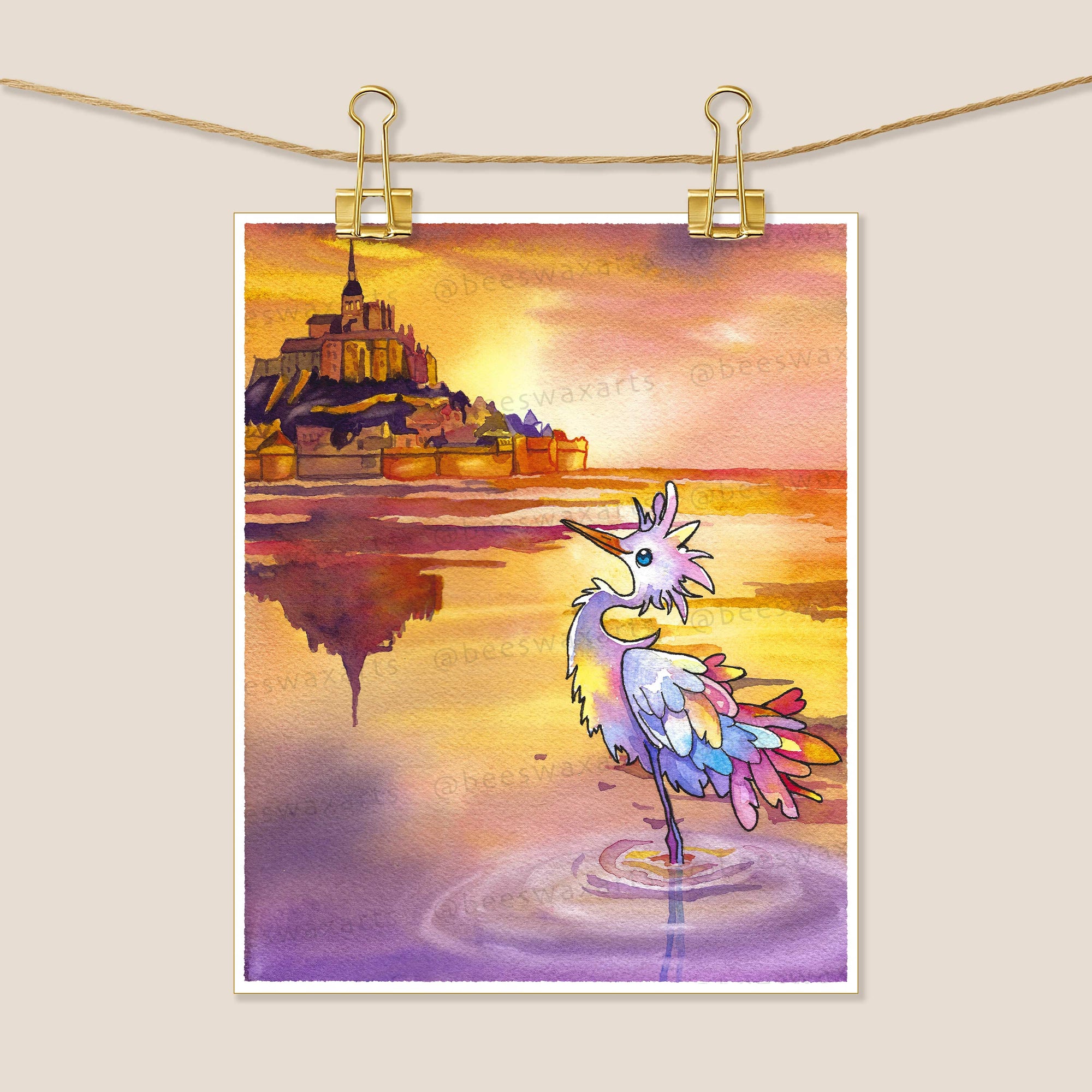 Egret at Mont Saint Michel