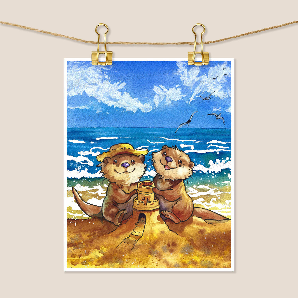 Sea Otters Building a Sand Castle