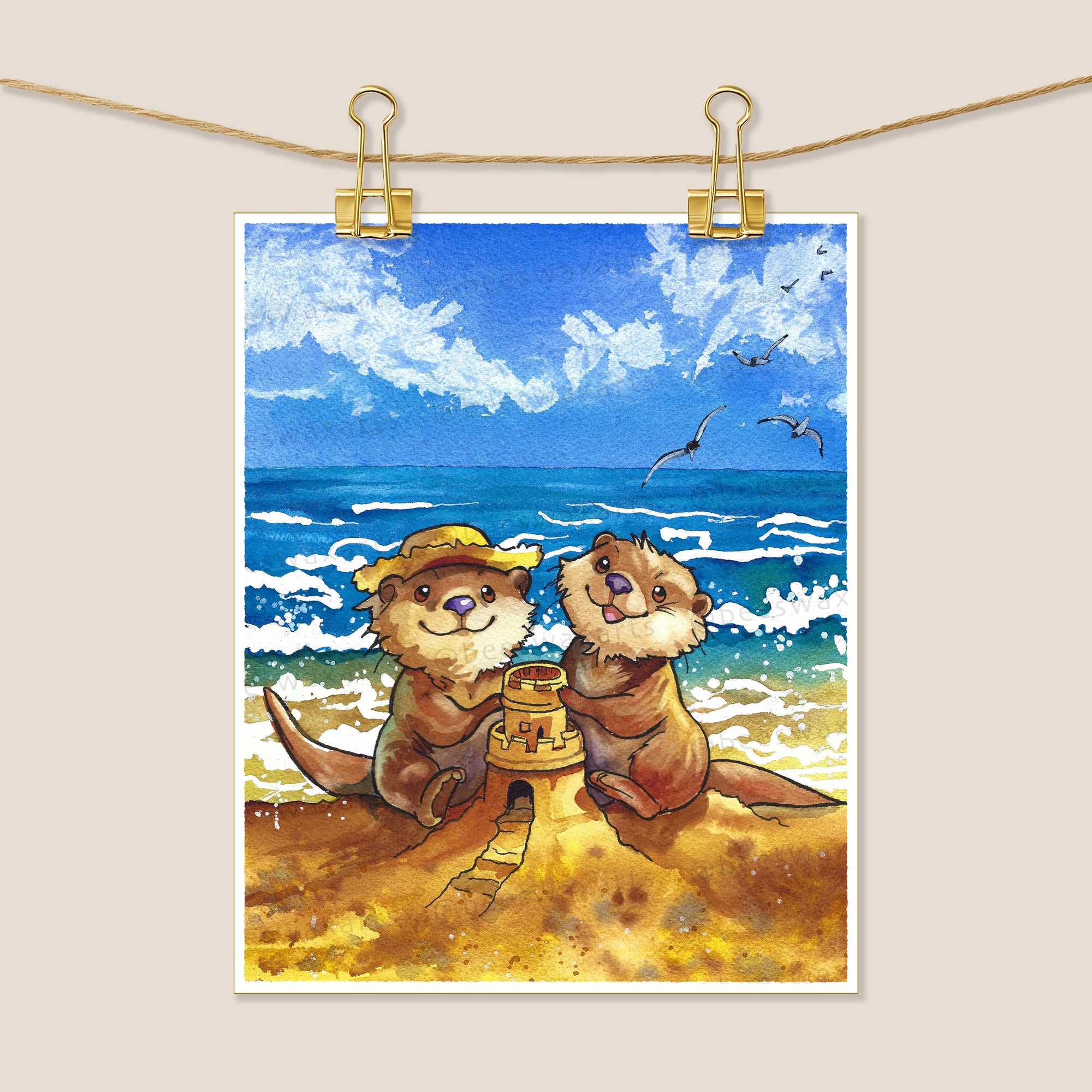 Sea Otters Building a Sand Castle